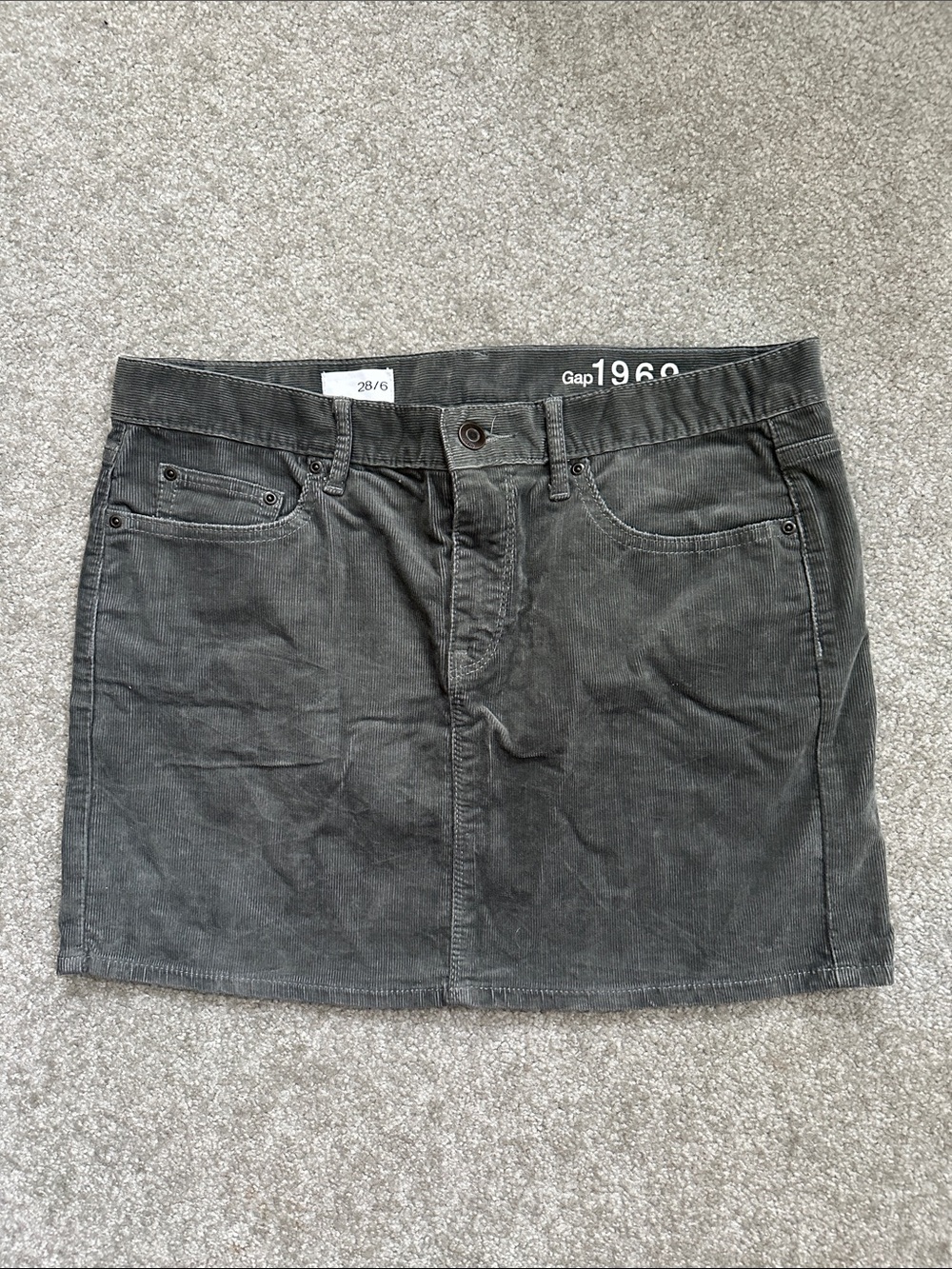 GAP Charcoal Corduroy Mini Skirt